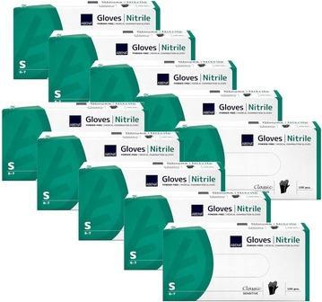 Produktbild Abena Nitril-Handschuhe Classic Sensit., Puderfrei, Schwarz, Gr. S (S)