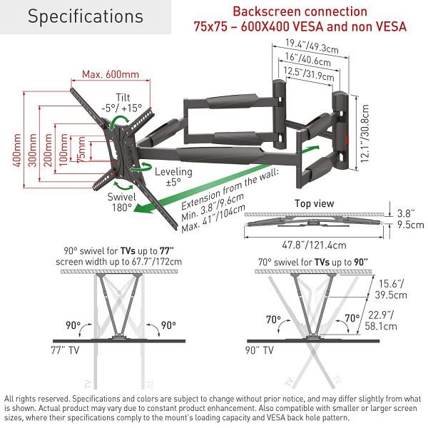 Produktbild Barkan WH 443 (Wand, 75", 43 kg)
