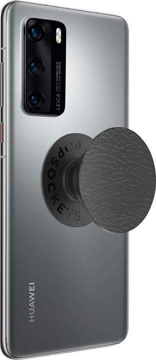 Actual product image PopSockets Pebbled Vegan Leather Black (2nd Gen, interchangeable)