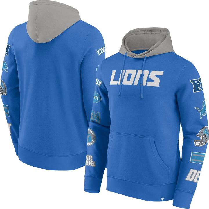 Immagine prodotto Fanatics Felpa con cappuccio Detroit Lions NFL Sleeve Prints sky - M (M)