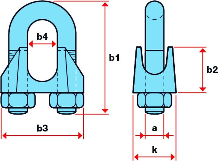 Actual product image Jakob Wire rope clamps