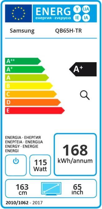 Energie-Label Samsung Qb65h-Tr (3840 x 2160 Pixel, 65")