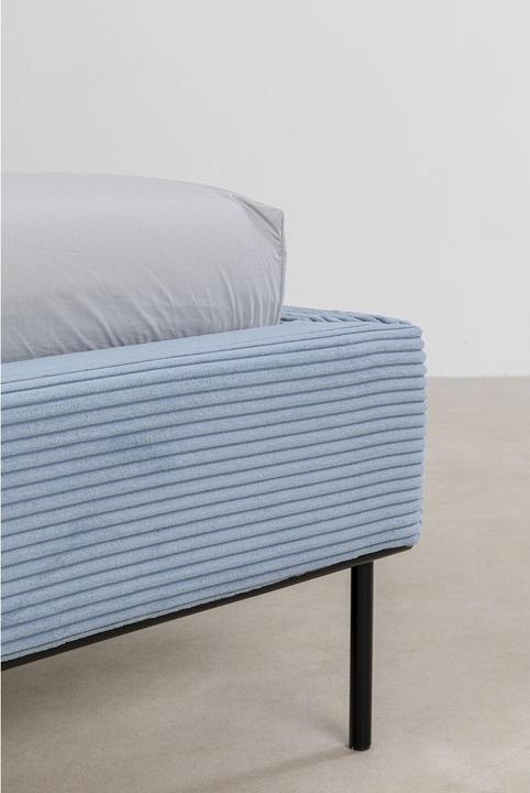 Produktbild Kare Design Bett East Side Cord Blau 180x200cm (180 x 200 cm)