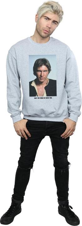Actual product image Star Wars Mens Han Solo May The Force Sweatshirt (XL)