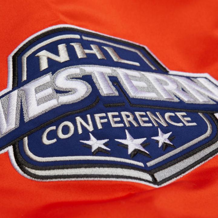 Actual product image Mitchell & Ness M&N Heavyweight Satin Jacket NHL Edmonton Oilers - S (S)