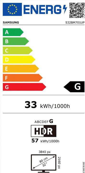 Etichetta energetica Samsung Smart Monitor M7 (3840 x 2160 pixel, 32")