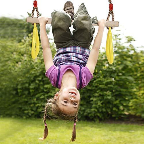 Image du produit Pellor Balançoire trapèze en bois multifonctionnelle pour enfants