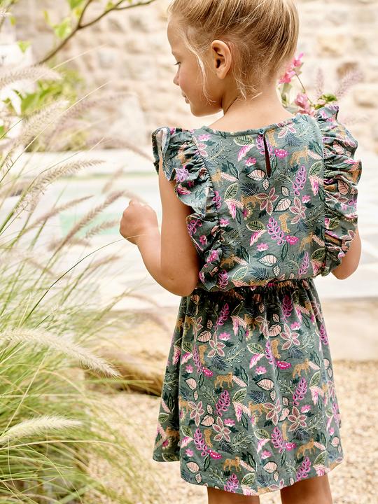 Image du produit Vertbaudet Bedrucktes Mädchen Jerseykleid mit Volantärmeln (92)