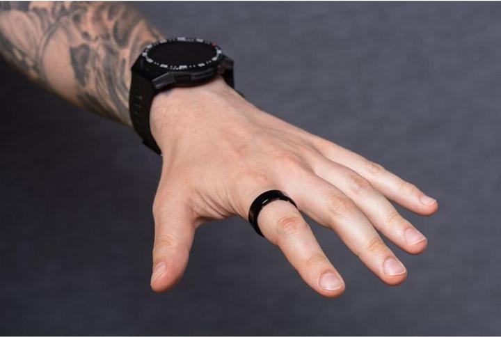 Actual product image OEM Smart device Smart Ring R11M- smart steel ring with charging box Size 7 (17.3mm), black (7, Black)