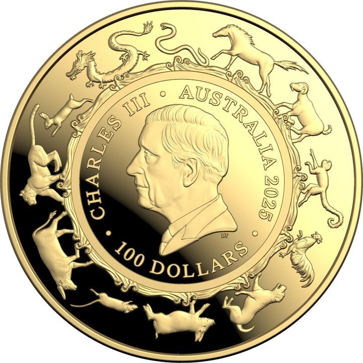 Image du produit Royal Australian Mint Gold Lunar Schlange 1 oz PP gewölbte Prägung - RAM 2025 (999.90, 2025)