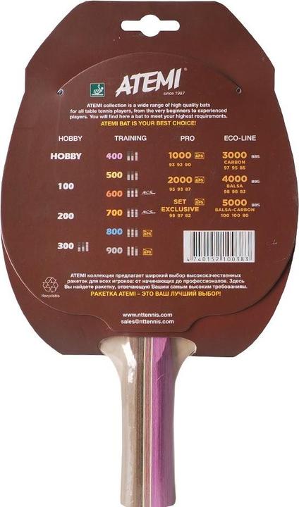 Actual product image Atemi New 400 anatomical table tennis racket