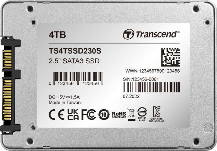 Actual product image Transcend SSD230S (4000 GB, 2.5")