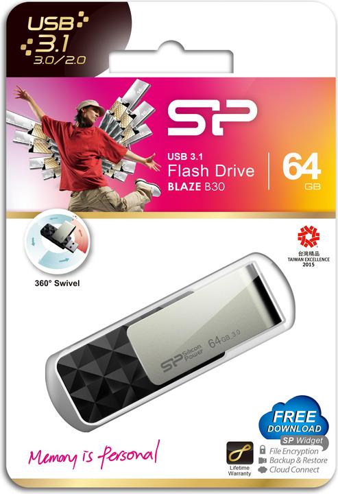 Actual product image Silicon Power Blaze B30 (64 GB, USB-A, USB 3.0)