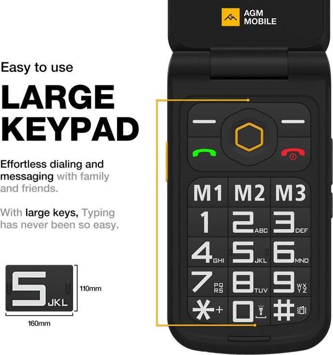 Produktbild AGM M8 128MB 4G BLACK (2.80", 0.08 Mpx, 4G)