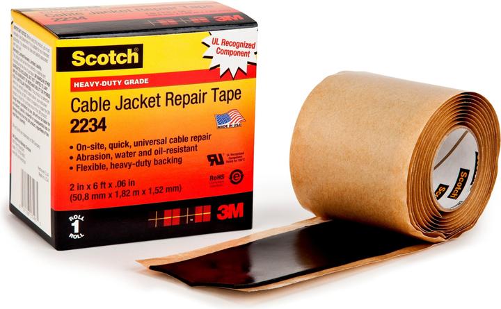 Immagine prodotto 3M Scotch 2234 Mastik (Butyl) sort 51mmx1,8m Ideel til kabelkappe reparation (50.80 mm)