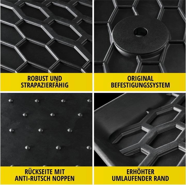 Actual product image Walser Rubber mats suitable for Citroen Berlingo, 2005-2012, Fumatten Auto-Matten Gummi (2 front mats + 2 rear mats)