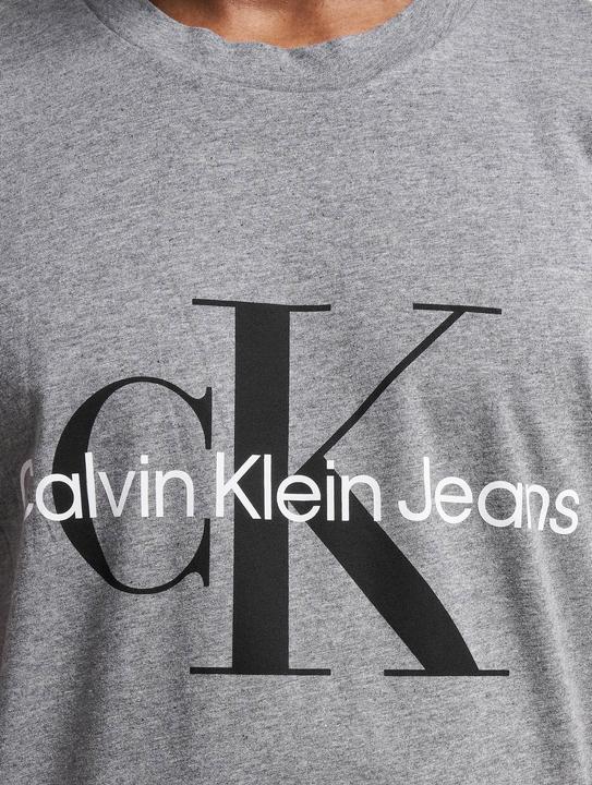 Image du produit Calvin Klein Jeans Jeans T-shirt manches courtes homme Core Monologo Slim Fit, Gris (Mid Grey Heather), L (L)