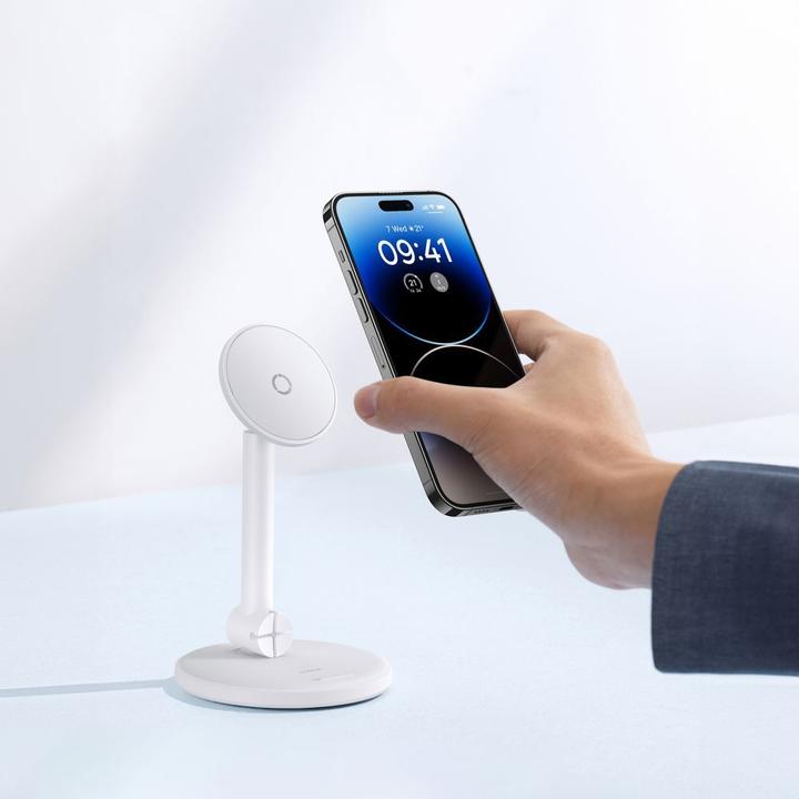 Immagine prodotto Baseus Supporto magnetico per telefono da tavolo MagPro (bianco)