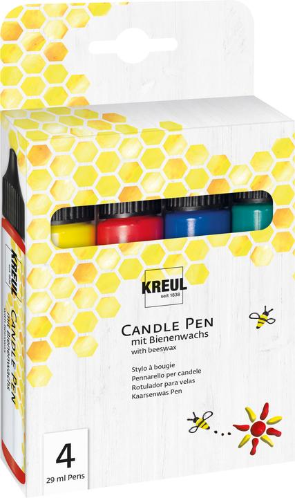 Productafbeelding Kreul Kaarsenpen set van 4, waskleur (Geel, Blauw, Groen, Rood, 116 ml)