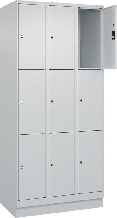 Image du produit C+P CP Armoire à casiers Classic PLUS gris clair 080020-303 S10009, 9 casiers 90,0 x 50,0 x 195,0