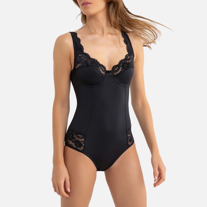 Image du produit La Redoute Collections Body en microfibre avec détails en dentelle (85 C)