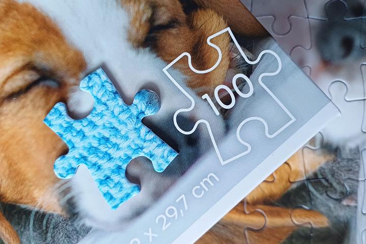 Produktbild Selecta Spielzeug Puzzle Süsses Kätzchen und schläfriger Hund, 100 Teile. (100 Teile)