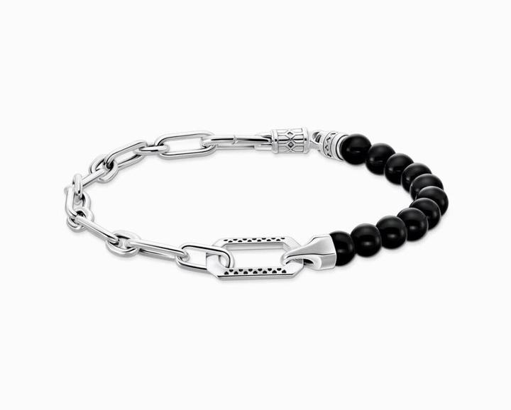 Immagine prodotto Thomas Sabo Bracciale Perline di Onice (19 cm, Argento 925)