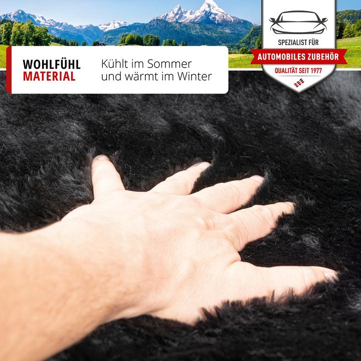 Actual product image Walser Maya lambskin car seat cover, single seat car cover, lambskin cover black