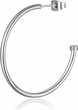 Sagapo S'AgapÃµ - Single steel round earrings Happy Ears SHEA16 - Diameter: 3.7 cm