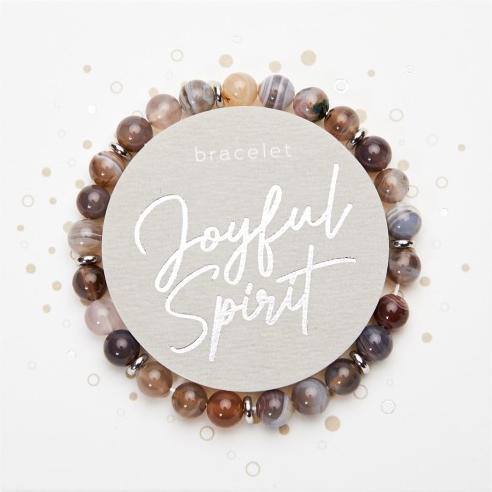 Immagine prodotto HCA Armband - "Joyful Spirit" - Botswana-Achat (18 cm, Pietre preziose combinate con elementi in acciaio inossidabile)