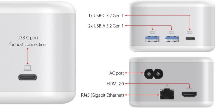 Produktbild LMP PowerDock Weiss (USB-C, 5 Ports)