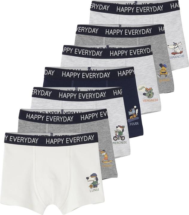 Vertbaudet Bio-Kollektion: 7er-Pack Jungen Boxershorts mit Wochentag und Schriftzug