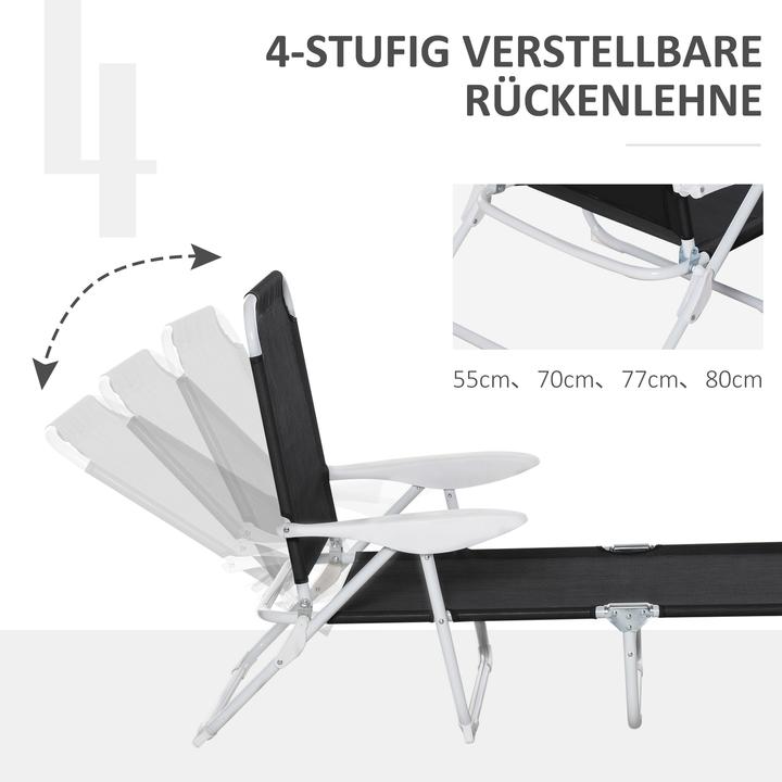 Actual product image Outsunny Sun lounger with adjustable backrest (160 cm)