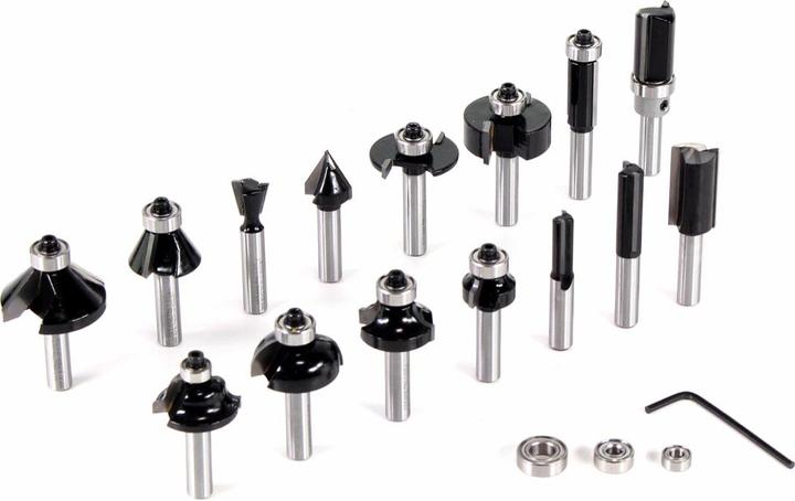 Produktbild Bosch Professional Zubehör 15-teiliges Fräser-Set, 8-mm-Schaft für Handfräsen