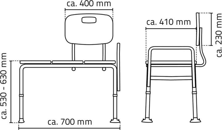 Image du produit Ridder Banc de transfert pour baignoire (150 kg)