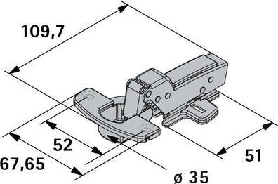 Actual product image Hettich Sensys Topfscharnier mit integrierter Dmpfung, innenliegend 35 mm, 2 Stck