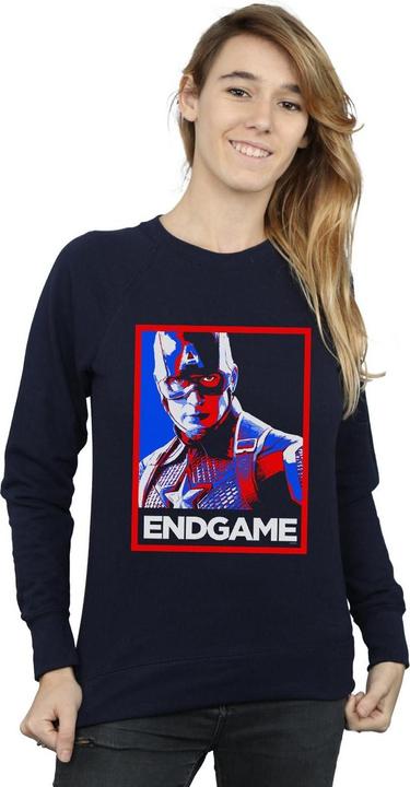 Actual product image Womens/Ladies Avengers Endgame Captain America Poster Sweatshirt (XL)