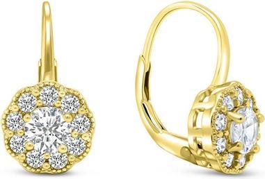 Produktbild Brilio Silver - Gold-plated sterling silver earrings with zircons EA333Y (Silber)