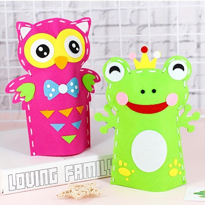 Image du produit Activity Board Animaux non tissés fabriqués à la main, marionnettes à main pour enfants, jouets à main pour l'art