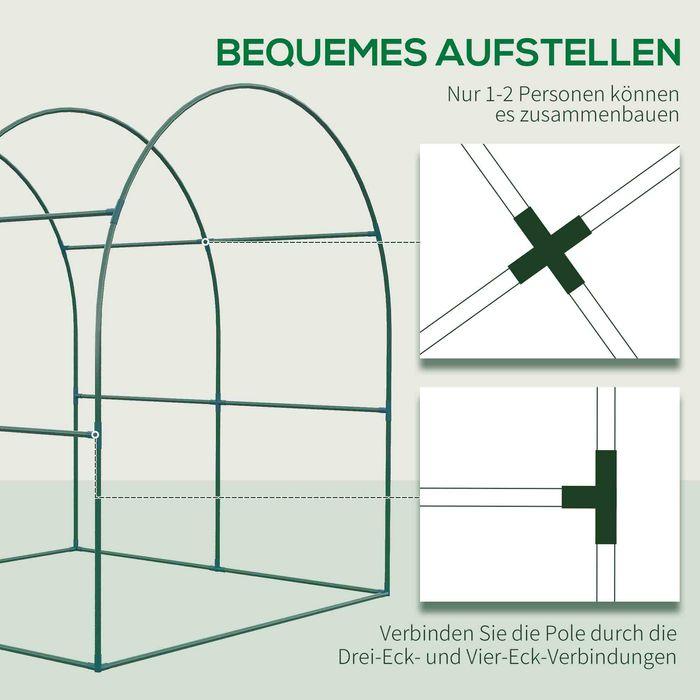 Produktbild Swisshandel24 Foliengewächshaus 180x180x200 cm, mit Seitenfenster, PE-Gitterfolie, Grün