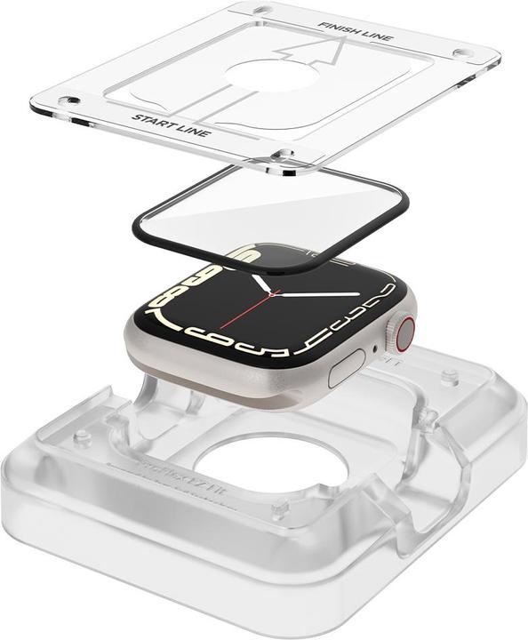 Actual product image Spigen ProFlex EZ FIT Apple Watch 7 45mm 2szt./2pcs AFL04051 Szkło Hybrydowe