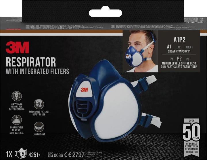 3M Atemschutzmaske 4251+ (A1P2, 1 x)