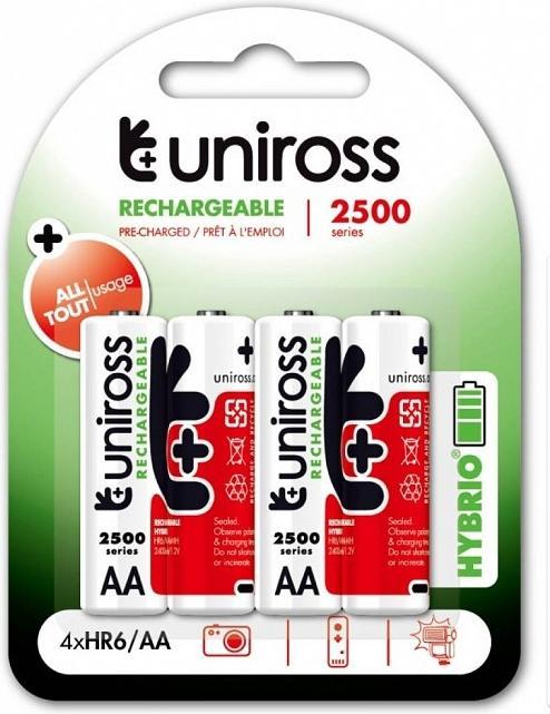 Actual product image Uniross AA 2500 NiMh (4 pcs., AA, 2500 mAh)
