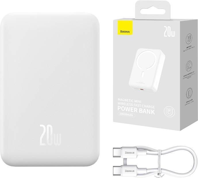 Actual product image Baseus Powerbank Magnetic Mini 20000mAh 20W (white) (20000 mAh, 20 W, 74 Wh)