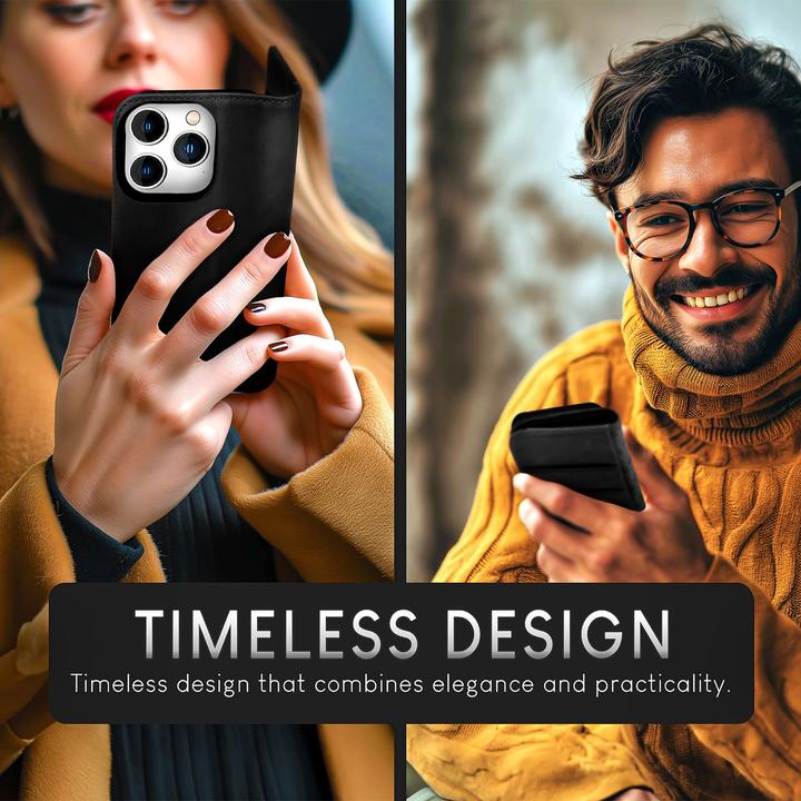 Produktbild Nalia Echt Leder Flip Case Hülle mit Magnetverschluss (Apple iPhone 15 Pro)