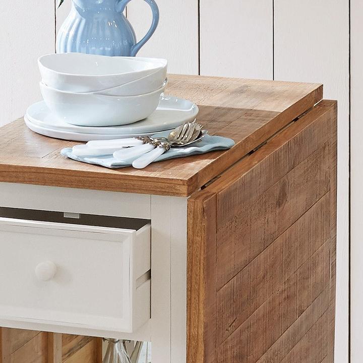 Actual product image Loberon Table Dale antique white/brown (160 x 78 x 80 cm)