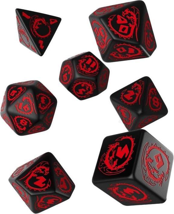 Actual product image Q Workshop SDRA98 - Dragon Dice Set: Nephrite, green and gold (7 pieces)