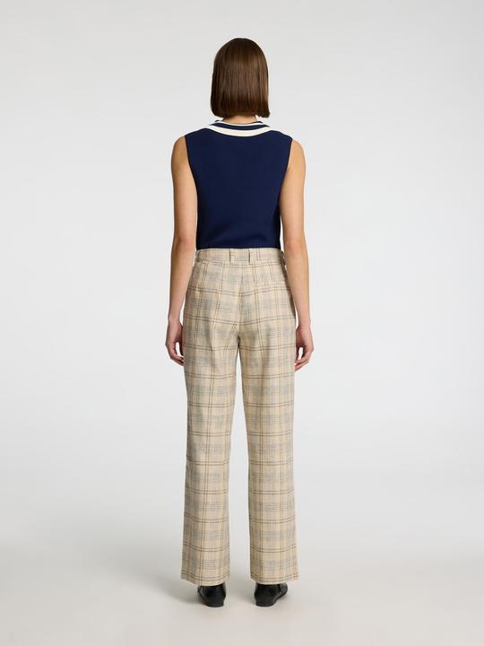 Image du produit Selected Femme Leinenmix Karo Hose mit weitem Bein (36)
