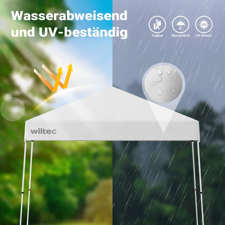Produktbild Wiltec Faltpavillon 250x250cm weiss wasserdicht Pavillon Gartenpavillon Camping (250 cm, 250 cm)