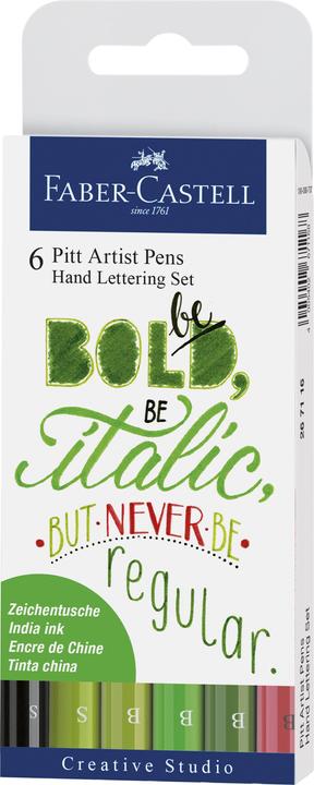 Produktbild Faber-Castell Pitt Art Pen Handlettering (Grün, 6 x)
